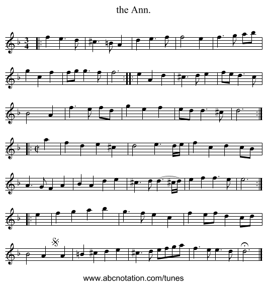 the Ann. - staff notation