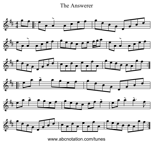 The Answerer - staff notation
