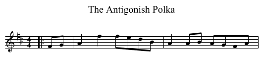 The Antigonish Polka - staff notation