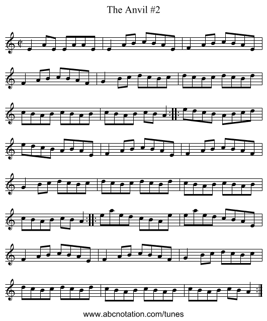 The Anvil #2 - staff notation