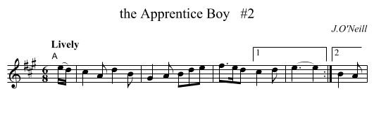 the Apprentice Boy   #2 - staff notation