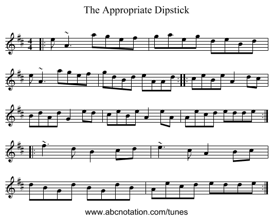The Appropriate Dipstick - staff notation