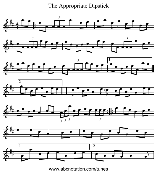 The Appropriate Dipstick - staff notation