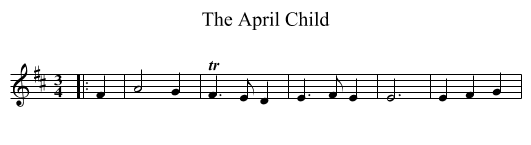The April Child - staff notation