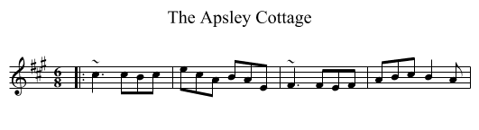 The Apsley Cottage - staff notation