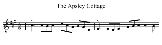 The Apsley Cottage - staff notation