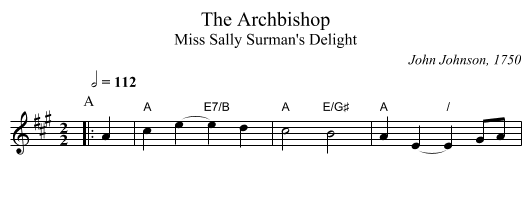 The Archbishop - staff notation