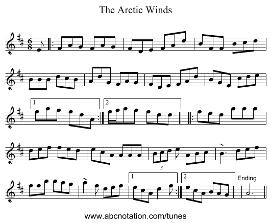 The Arctic Winds - staff notation
