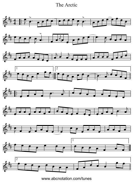 The Arctic - staff notation