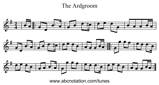 The Ardgroom - staff notation
