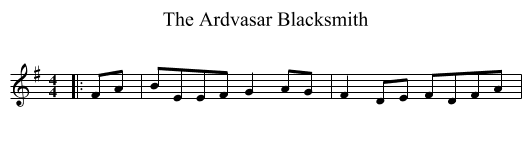 The Ardvasar Blacksmith - staff notation
