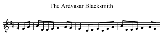 The Ardvasar Blacksmith - staff notation