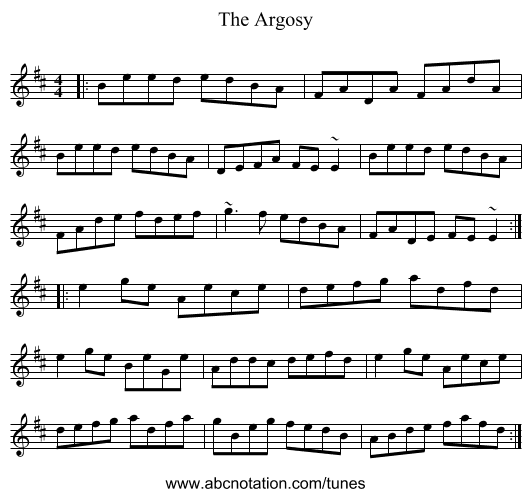 The Argosy - staff notation