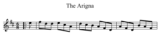 The Arigna - staff notation