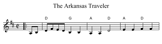 The Arkansas Traveler - staff notation