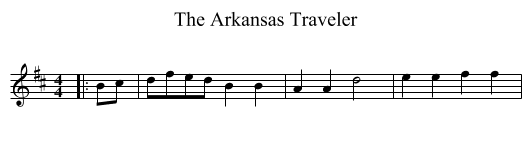 The Arkansas Traveler - staff notation