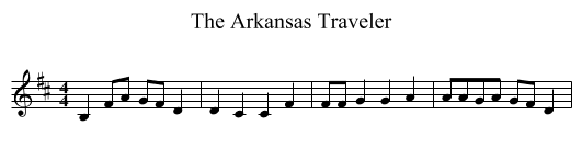 The Arkansas Traveler - staff notation