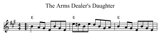 The Arms Dealer's Daughter - staff notation