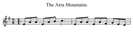 The Arra Mountains - staff notation