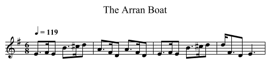 The Arran Boat - staff notation