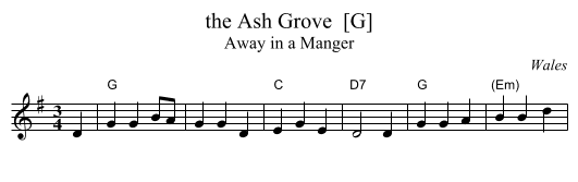 the Ash Grove  [G] - staff notation