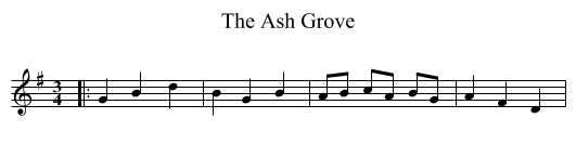 The Ash Grove - staff notation