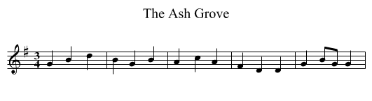 The Ash Grove - staff notation
