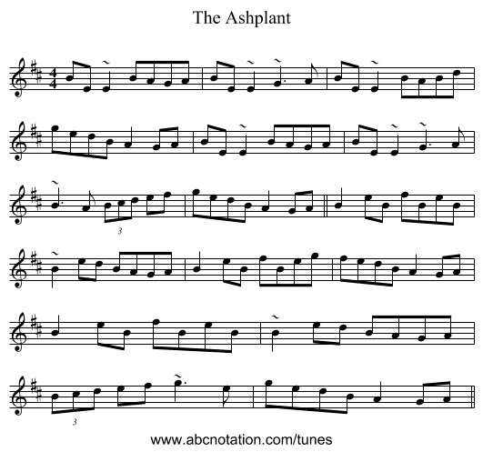 The Ashplant - staff notation