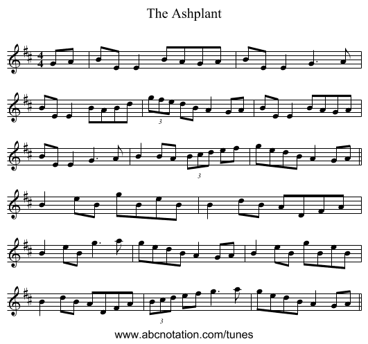 The Ashplant - staff notation