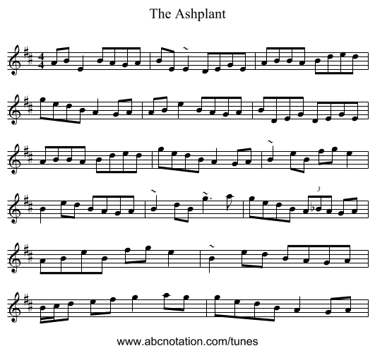 The Ashplant - staff notation