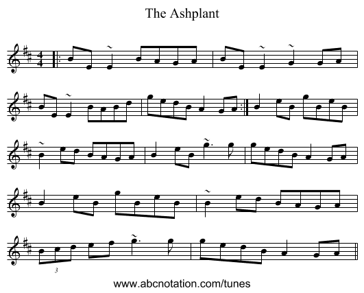 The Ashplant - staff notation