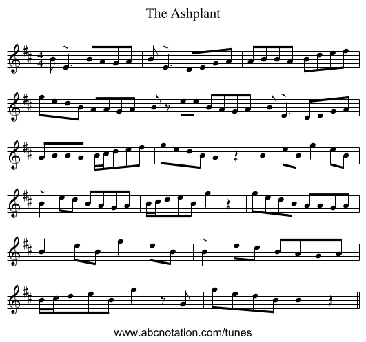 The Ashplant - staff notation