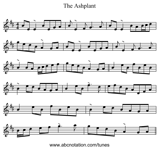 The Ashplant - staff notation