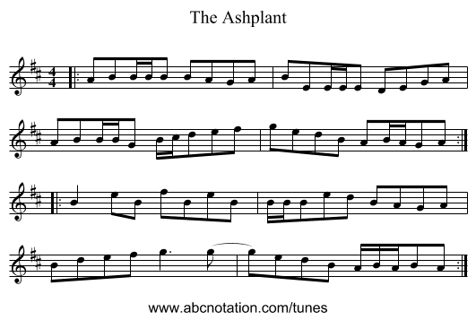 The Ashplant - staff notation