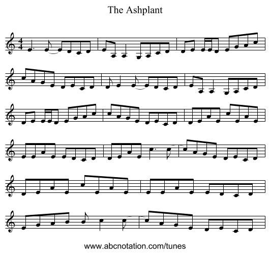The Ashplant - staff notation