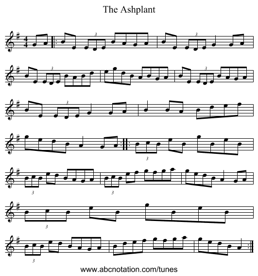 The Ashplant - staff notation