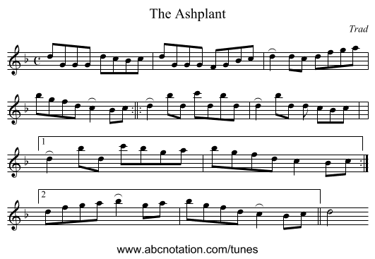 The Ashplant - staff notation