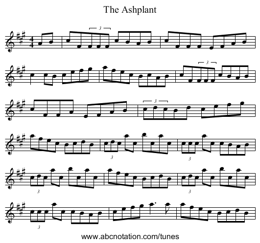The Ashplant - staff notation