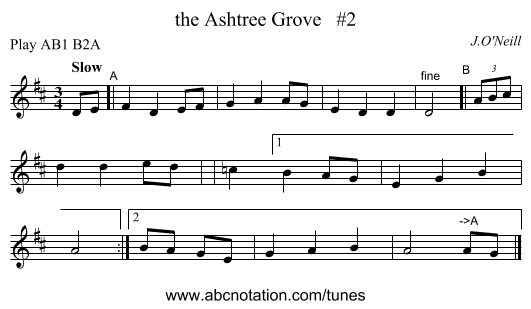 the Ashtree Grove   #2 - staff notation