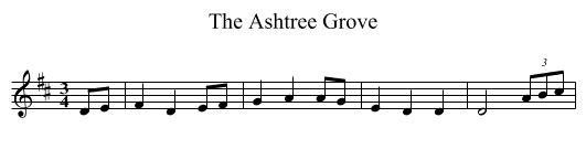 The Ashtree Grove - staff notation