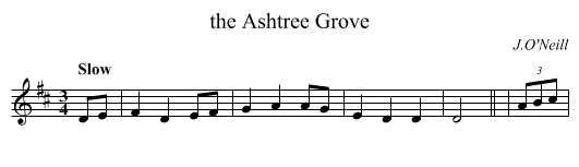 the Ashtree Grove - staff notation