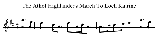 The Athol Highlander's March To Loch Katrine - staff notation
