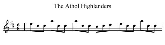 The Athol Highlanders - staff notation