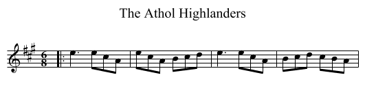 The Athol Highlanders - staff notation