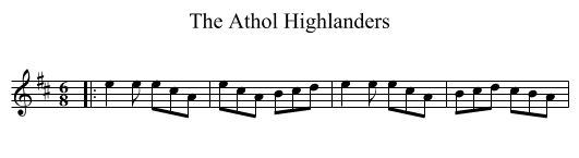 The Athol Highlanders - staff notation