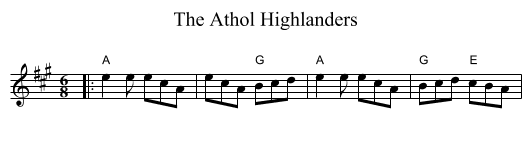 The Athol Highlanders - staff notation
