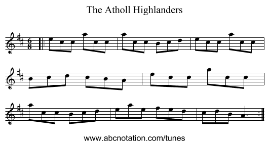 The Atholl Highlanders - staff notation