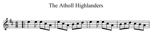 The Atholl Highlanders - staff notation