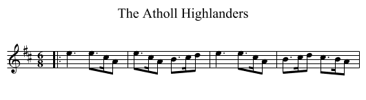 The Atholl Highlanders - staff notation
