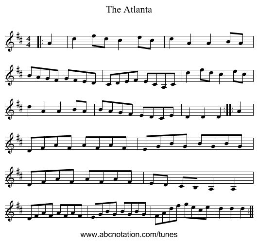 The Atlanta - staff notation